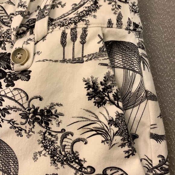 Anthropologie black and white toile, slim leg pant, size 0 - Picture 5 of 16